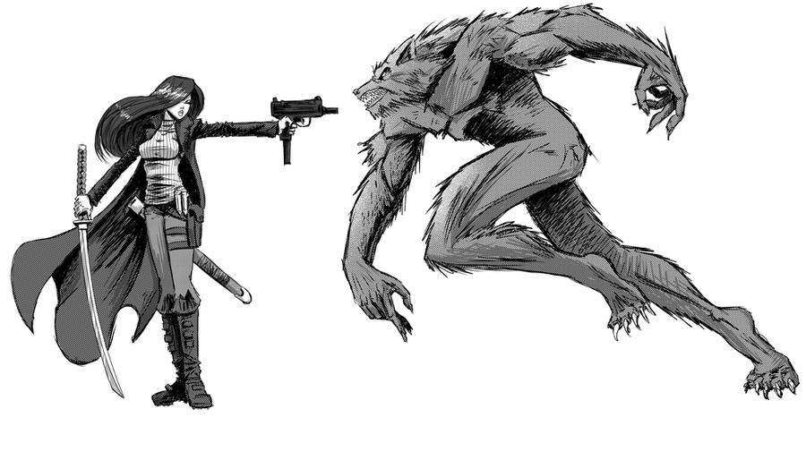 monster_hunter_vs_werewolf_by_shono-d3f36er.jpg