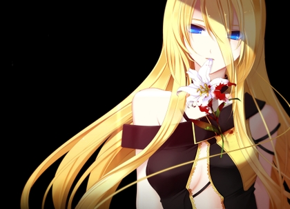 Blondes_vocaloid_flowers_blue_eyes_blood_long_hair_zippers_simple_background_anime_girls_wires_lilie_www.knowledgehi.com_73.jpg