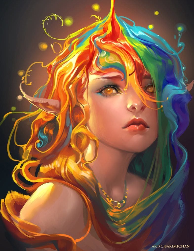 sakimichan-rainbow-hair-elf-girl-beautiful-fantasy-portrait-digital-painting-photoshop-art.jpg